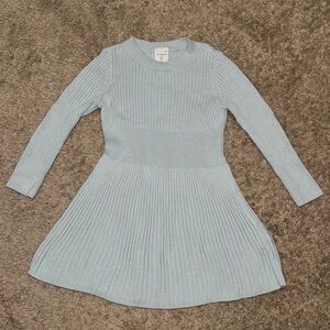 Abercrombie Kids Ribbed Sweater Dress in Soft Blue